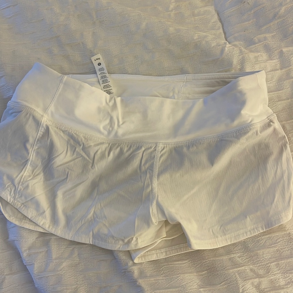 Never worn-size 6 lululemon athletic shorts.